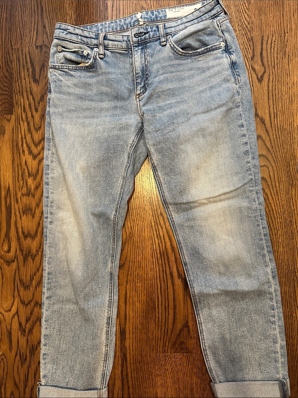 rag & bone Slim Straight Light Blue Washed Jeans